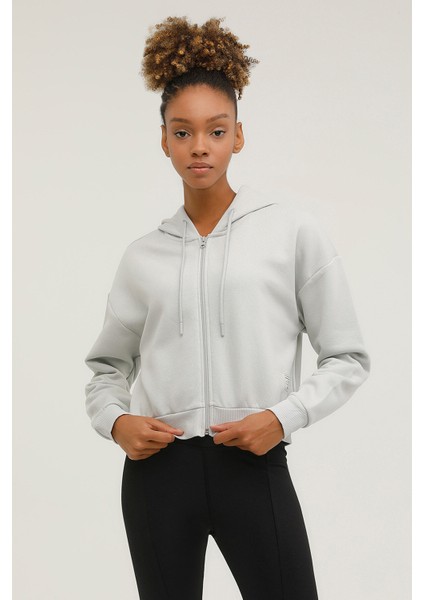 W-SDK241 Rachel Full Zip Gri Kadin Eşofman Üstü