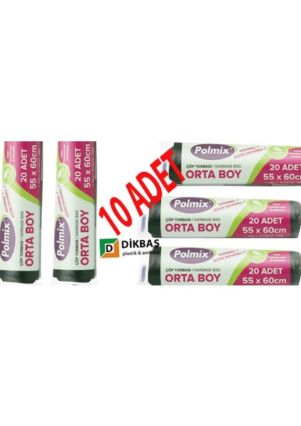 Orta Boy Çöp Torbası (P104)10 Lu