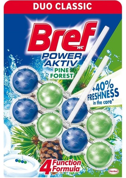 Bref Power Aktiv Katı Klozet Blok Çam Kokulu 2'li Paket