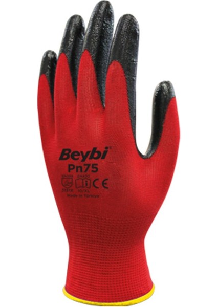 PN75 Yarı Nitril Kaplı Örgü Polyester Eldiven 9b