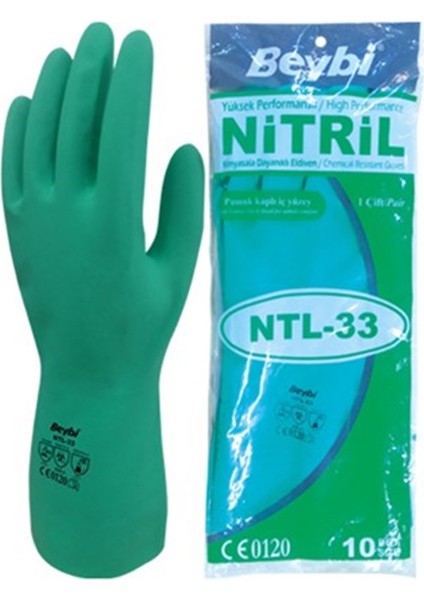 Ntl-33 Kimyasal Koruyucu Nitril Eldiven 33 cm 10B