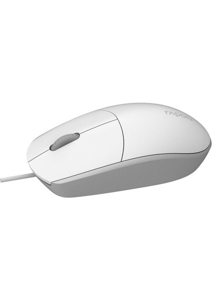 18102-RP N100 1600DPI Her Iki El ile Kullanılabilen USB Beyaz Mouse