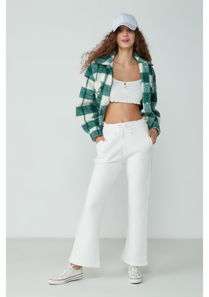 Wide Leg Ispanyol Paça Eşofman Altı 904 Ekru
