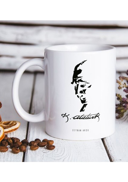 Kişiye Özel Atatürk Temalı Beyaz Kupa Bardak-22