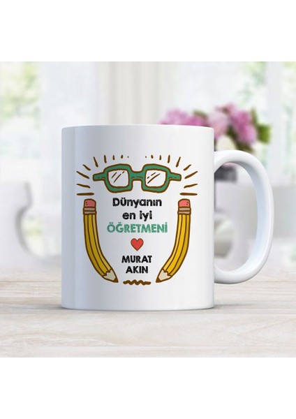 Kişiye Özel Beyaz Kupa Bardak (Öğretmenler Günü Temalı-19)