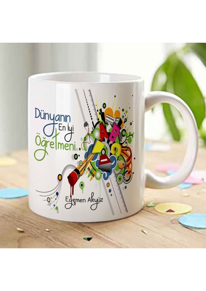 Kişiye Özel Beyaz Kupa Bardak (Öğretmenler Günü Temalı-28)