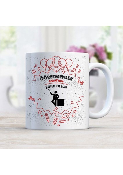 Kişiye Özel Beyaz Kupa Bardak (Öğretmenler Günü Temalı-23)