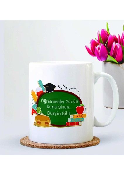 Kişiye Özel Öğretmenler Günü 13 Temalı Beyaz Kupa Bardak