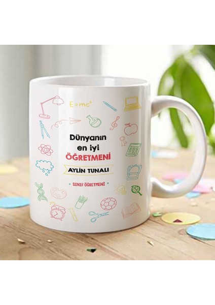 Kişiye Özel Beyaz Kupa Bardak (Öğretmenler Günü Temalı-7)