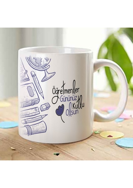Kişiye Özel Beyaz Kupa Bardak (Öğretmenler Günü Temalı-25)