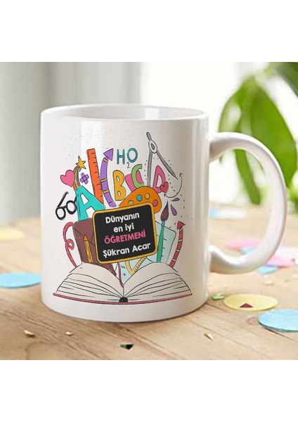 Kişiye Özel Beyaz Kupa Bardak (Öğretmenler Günü Temalı-11)