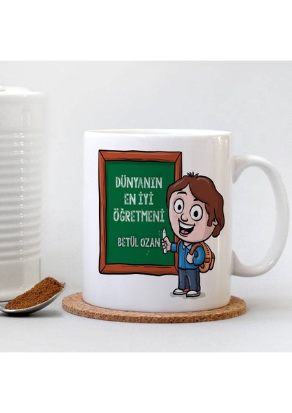 Kişiye Özel Beyaz Kupa Bardak (Öğretmenler Günü Temalı-1)