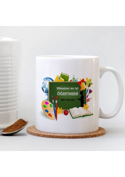 Kişiye Özel Beyaz Kupa Bardak (Öğretmenler Günü Temalı-27)