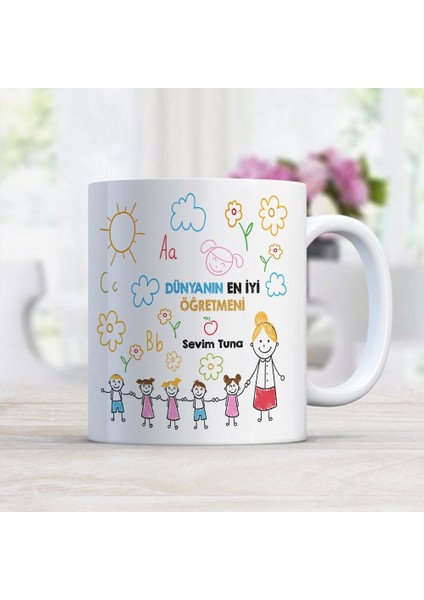 Kişiye Özel Beyaz Kupa Bardak (Öğretmenler Günü Temalı-26)