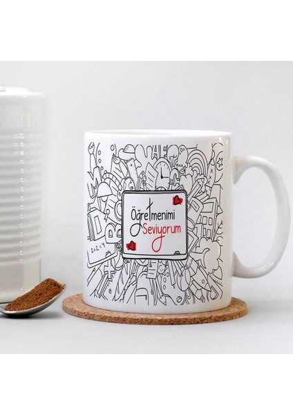 Kişiye Özel Beyaz Kupa Bardak (Öğretmenler Günü Temalı-9)