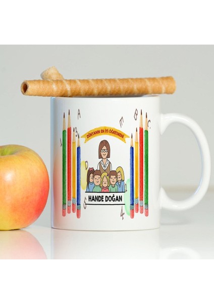Kişiye Özel Beyaz Kupa Bardak (Öğretmenler Günü Temalı-14)