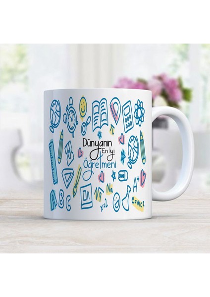 Kişiye Özel Beyaz Kupa Bardak (Öğretmenler Günü Temalı-8)