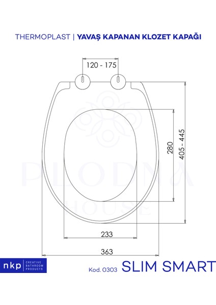 Plodna House Slim Smart Standart Amortisörlü Yavaş Kapanan Klozet Kapağı