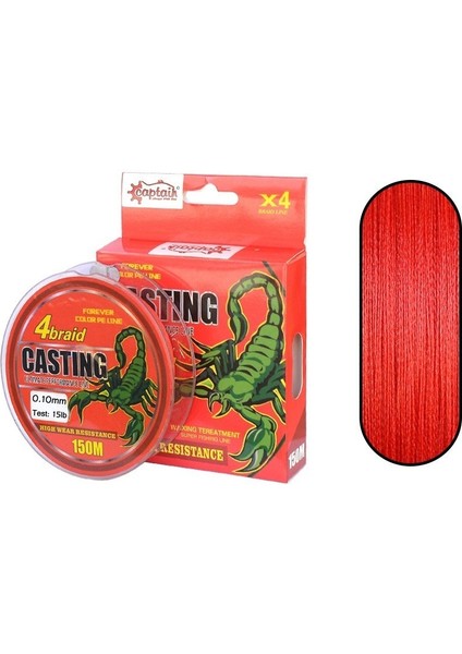 Casting Pe 4 Kat Spin Ip Misina 150MT Kırmızı Balıkmarketim fiyatları