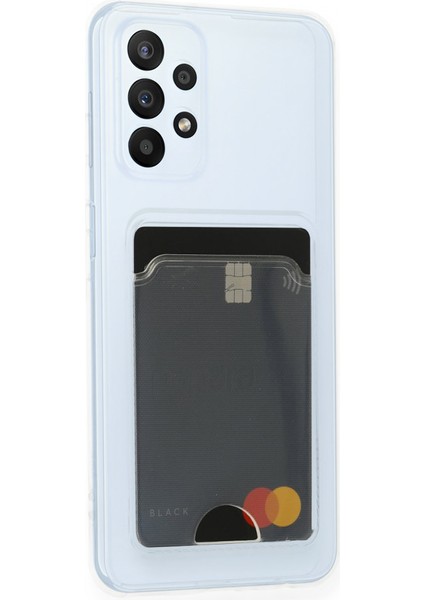 Samsung Galaxy A13 Kılıf Cardy Şeffaf Kartlık Cepli Kapak