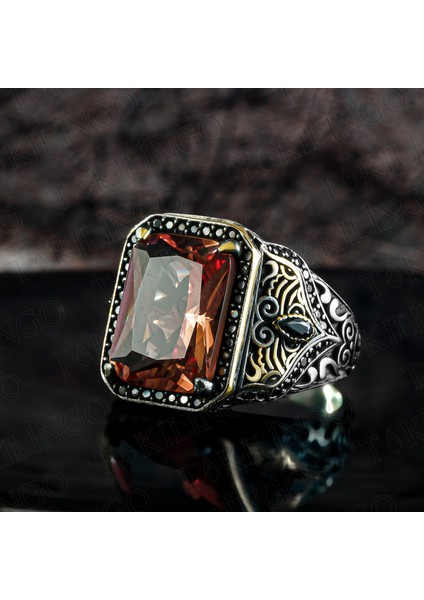 925 Ayar Gümüş Renk Değiştiren Zultanit Taşlı Erkek Yüzük