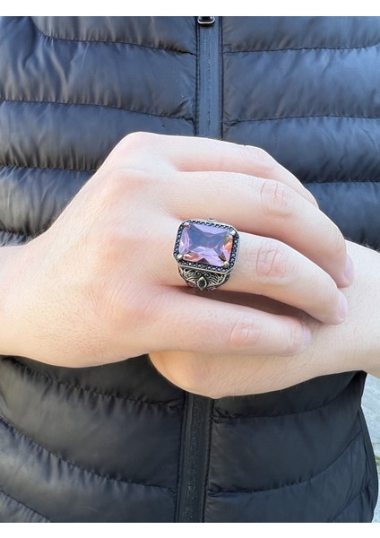 925 Ayar Gümüş Renk Değiştiren Zultanit Taşlı Erkek Yüzük modelleri