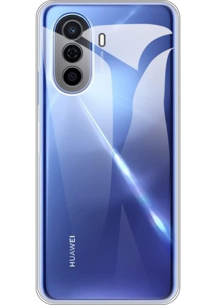 Huawei Nova Y70 Kılıf Şeffaf Kamera Korumalı Silikon Kapak + Cam