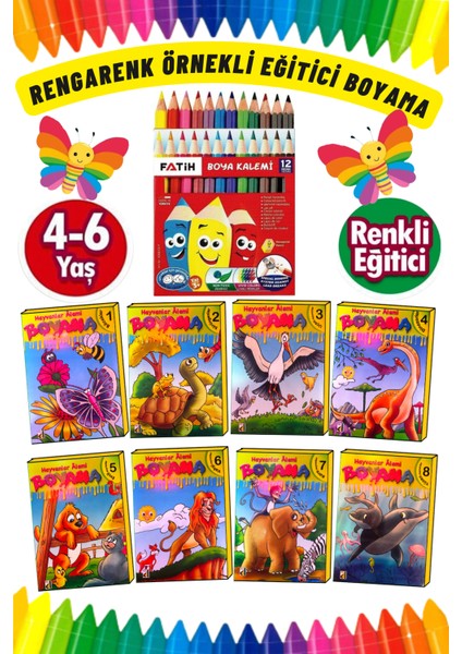 3-6 Yaşa Uygun Hayvanları Öğreniyorum Boyama Seti