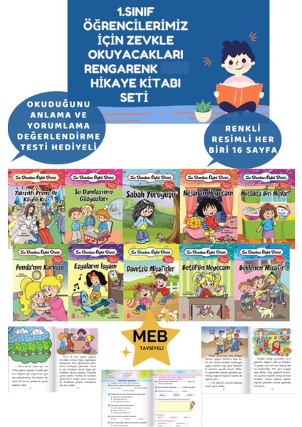 1.sınıf Öğrencileri Için Evony Okuma Kitabı Hikaye Zevkle Okuyacağı Rengarenk Hikaye Seti