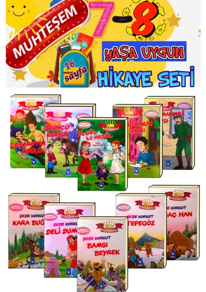 6-8 Yaşa Uygun Rengarenk Resimlerle Süslenmiş Hikaye Seti