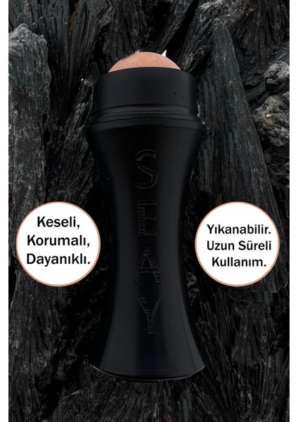 Bambu Tarak Gua Sha ve Volkanik Taş Yağ Emici Roller Doğal Taş fırsatları