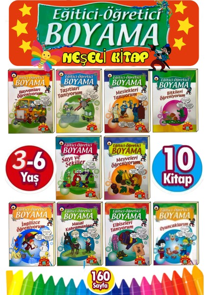 3-6 Yaşa Uygun Boyama Kitabı Seti