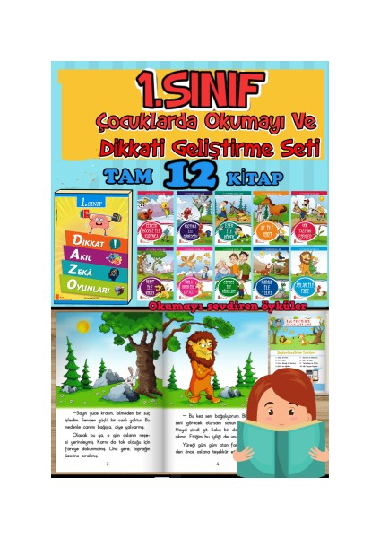 1.sınıflar Için Çocuklarda Okumayı ve Dikkati Güçlendirme Seti