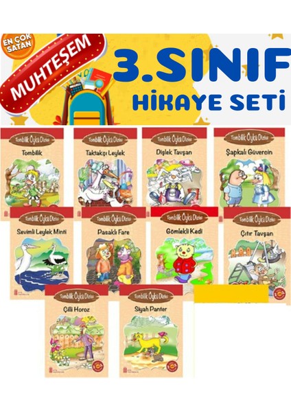3. Sınıfların Zevkle Okuyacağı 10'lu Hikaye Seti - Değerlendirme Testi