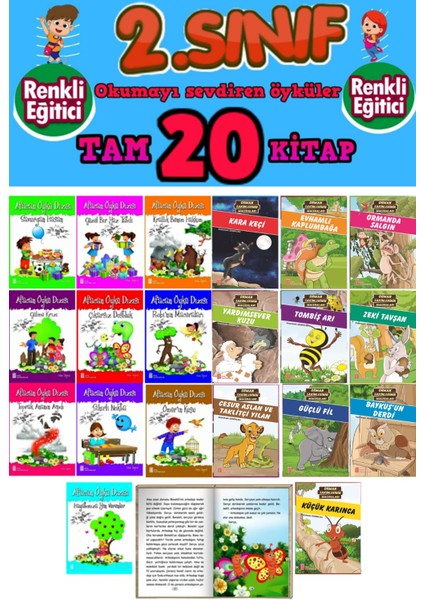 2. Sınıf Öğrencilerinin Zevkle Okuyacağı Birbirinden Güzel Rengarenk Okumayı Sevdiren Öykü Seti