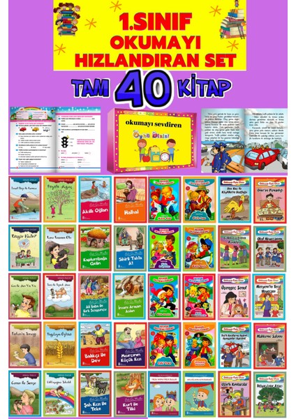 1.sınıf Kitaplığı Için (Çocukların Keyifle Okuyacağı 40'li Hikaye Seti)