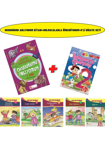 Eğitici Öykülerle Okuduğumu Anlıyorum +Bulmacalarla Öğreniyorum+2.sınıf Rengarenk 5'li Öykü Seti