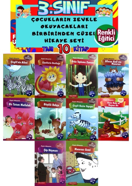 3.sınıflar Için Evde Çalışma ve Okumayı Sevdiren Hikaye Kitabı Seti