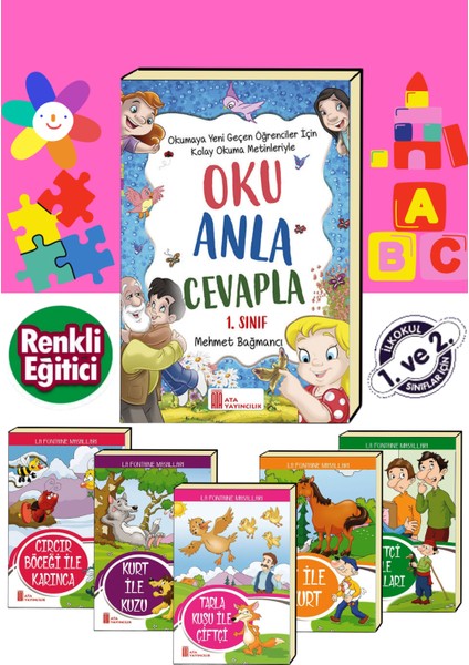 1.sınıf Oku Anla Cevapla+Çocukların Zevkle Okuyacağı 5'li Hikaye Seti