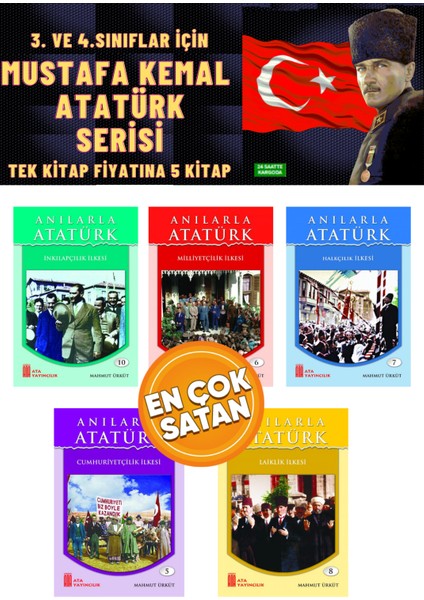 3.ve 4.sınıflar Için Mustafa Kemal Atatürk Serisi 5 Kitap