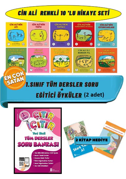 Cin Ali Hikaye Seti 10 Kitap+Çıtır Çıtır Tüm Dersler Soru