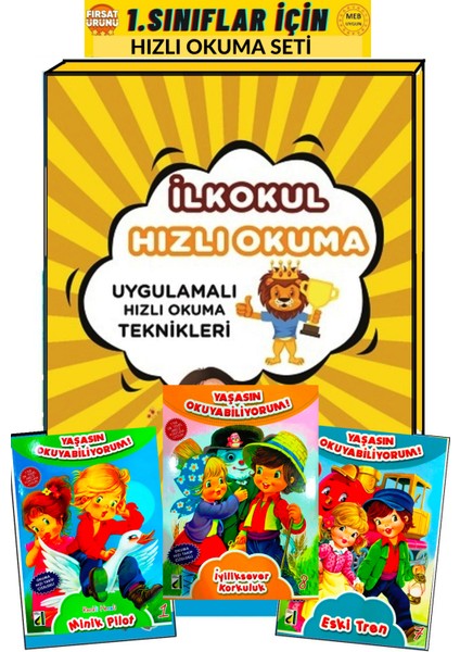 Hızlı Okuma (Uygulamalı Hızlı Okuma Teknikleri)+Okumayı Sevdiren 5'li Renkli Resimli Öykü Seti