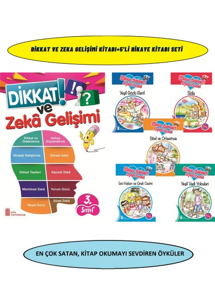 Dikkat ve Zeka Gelişimi Kitabı+3.sınıf Rengarenk 5'li Hikaye Kitabı