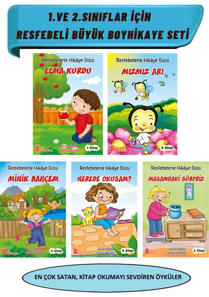 1.sınıflar Için Resfebeli 5'li Büyük Boy Renkli Hikaye Dizisi