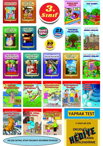 3.sınıflar Için Renkli Resimli 20'li Öykü Kitabı Seti