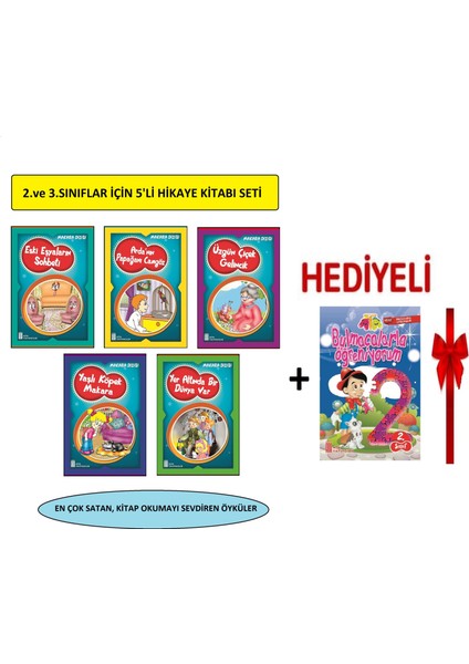 2.sınıflar Için Renkli Eğlenceli 5'li Hikaye Kitabı Seti+2.sınıf Bulmacalarla Öğreniyorum Kitabı