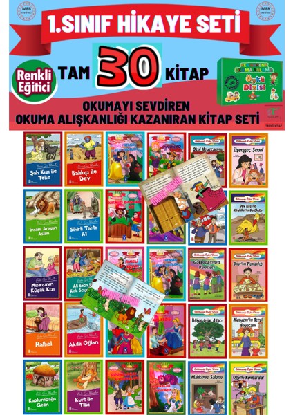 1.sınıf Hikaye Seti Rengarenk Çocukların Sıkılmadan Okuyacağı Öyküler)