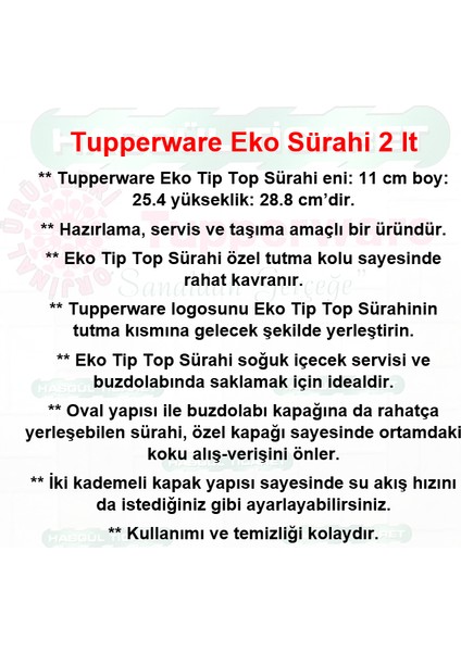 Eko Sürahi 2 Litre Eko Tip Top Karaf Hsgl