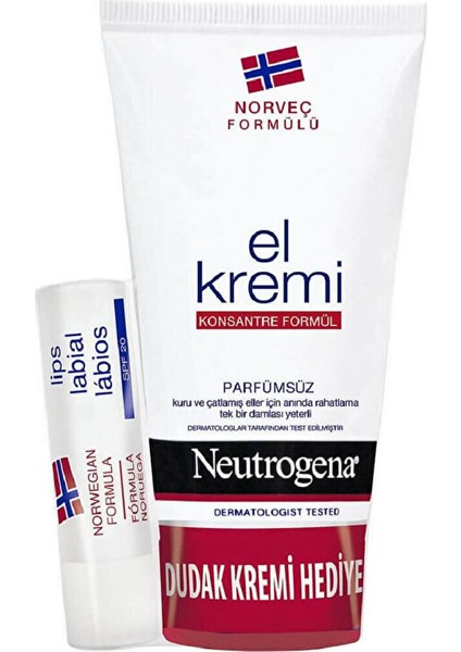 Parfümsüz El Kremi & Dudak Kremi Set  75 ml