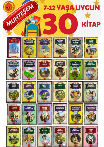 7-12 Yaşa Uygun Okumayı Sevdiren Hikaye Kitabı Seti (100 Temel Eser)